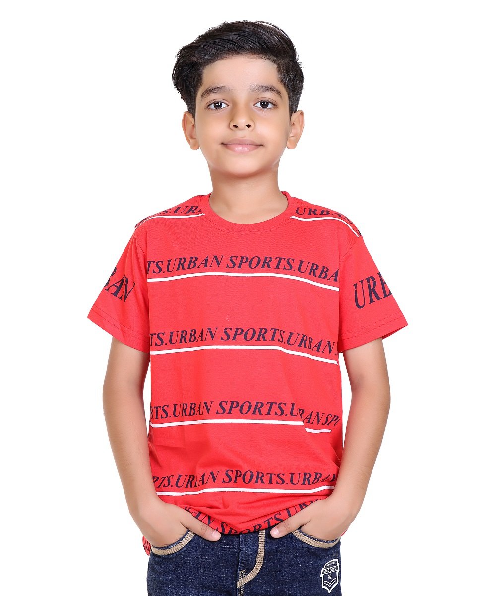 Buy Boys Striped Typography Printed T-Shirt | 13IKC